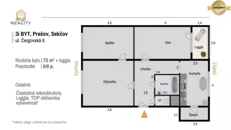 PREDANÝ - Predaj 3i byt - 72m² + loggia, Čergovská Prešov - 6