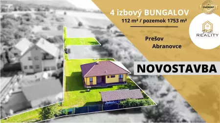 PREDANÝ - 4 izbový BUNGALOV 112 m² v centre, za OcÚ Abranovce - 1