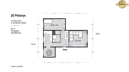 PREDANÝ 2,5 izbový byt 65 m² Kompl. rekonštrukcia - 10