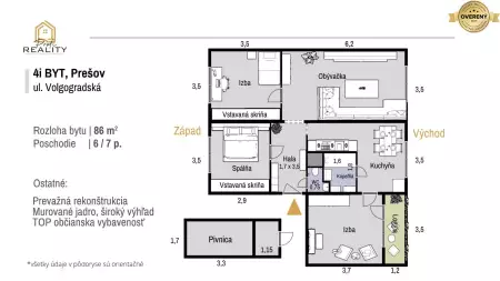 PREDANÝ - Priestranný 4i byt - 86 m² vhodný na okamžité bývanie - 11