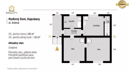 Kapušany - Veľkorysý pozemok 1430 m² pre 2-4 RD s pôvodným domom. - 12