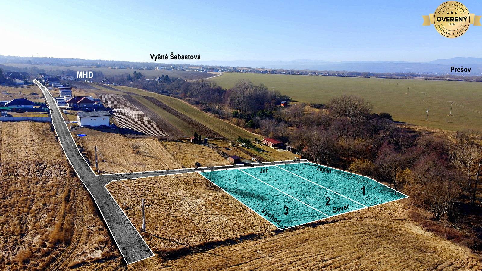PREDANÉ - 3 TOP POZEMKY - tiché, slnečné s LUXUSNÝM Výhľadom, Severná